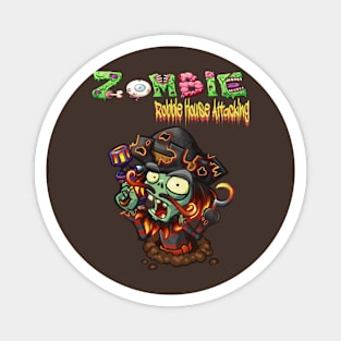 plants vs zombie attacking house T shirt Magnet